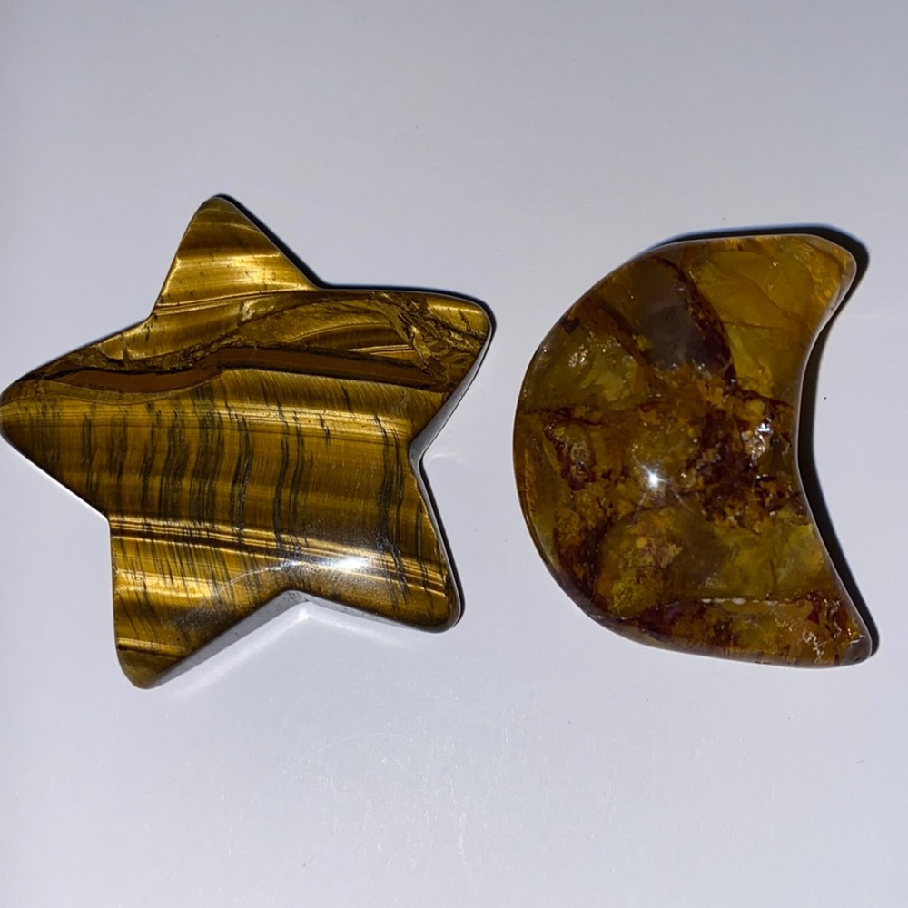 Crystal star and moon carving